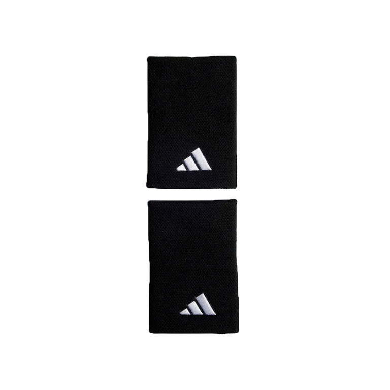 Muñequeras Adidas Largas Negro Logo Pequeño 2025 (Pack x2)